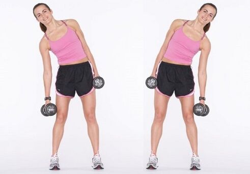 Courbes latérales avec haltères pour renforcer les muscles abdominaux